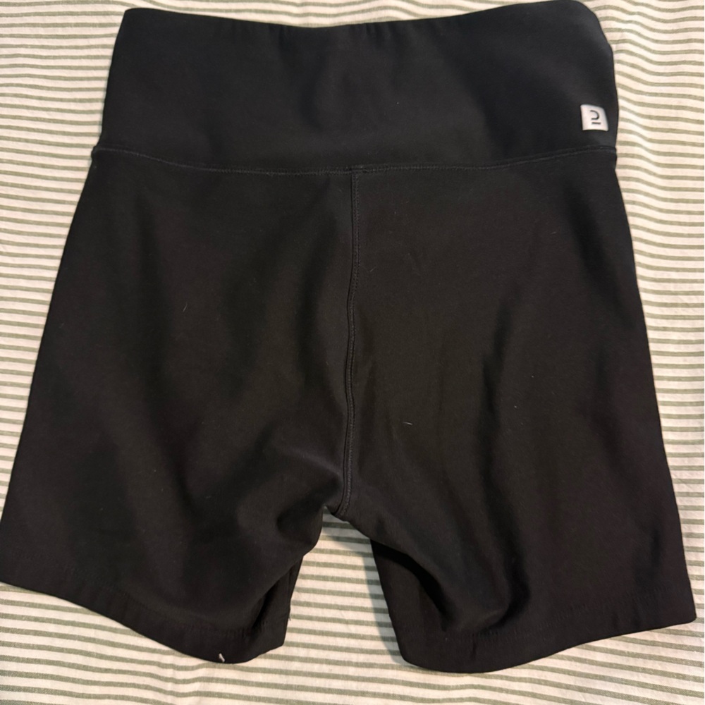 High-Waist Black Athletic Bike Shorts